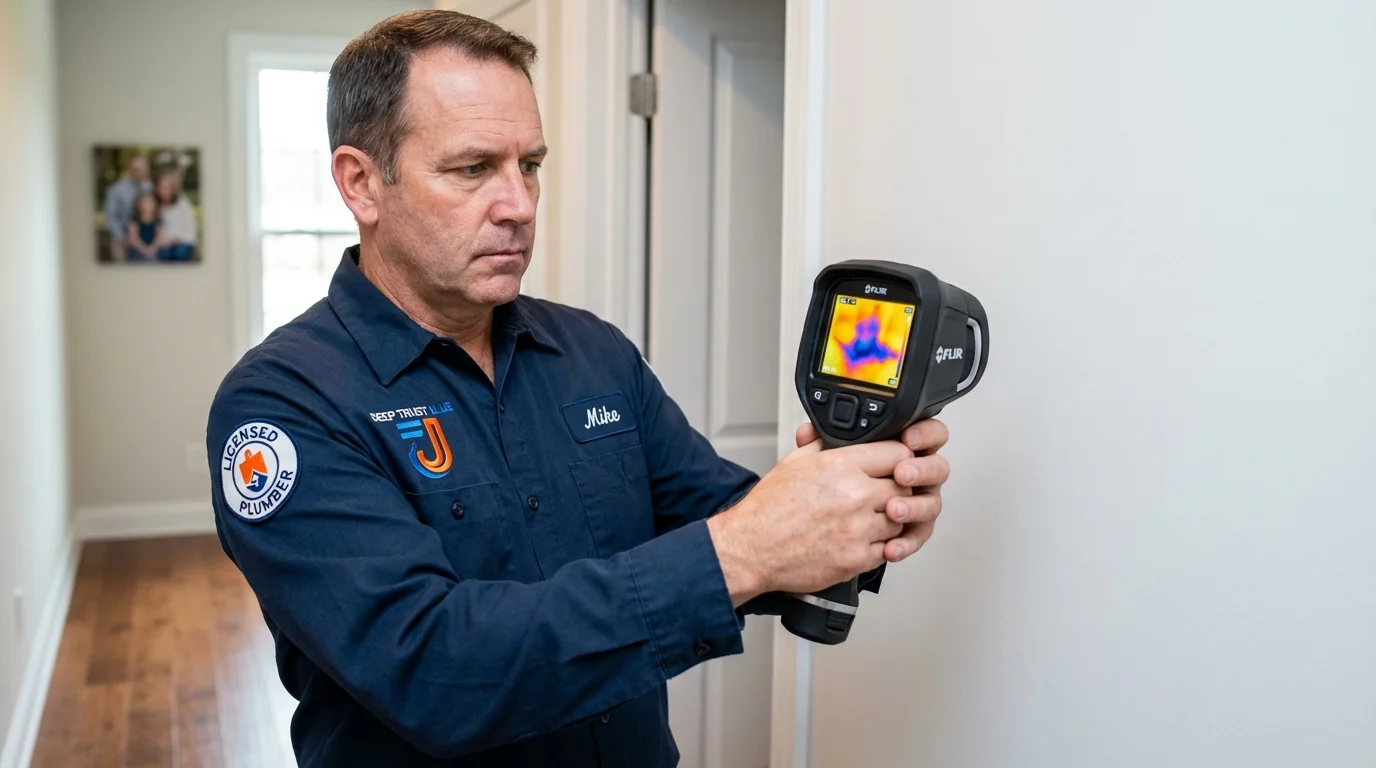 Thermal imaging leak detection by Johns Plumbing LLC in Algoma